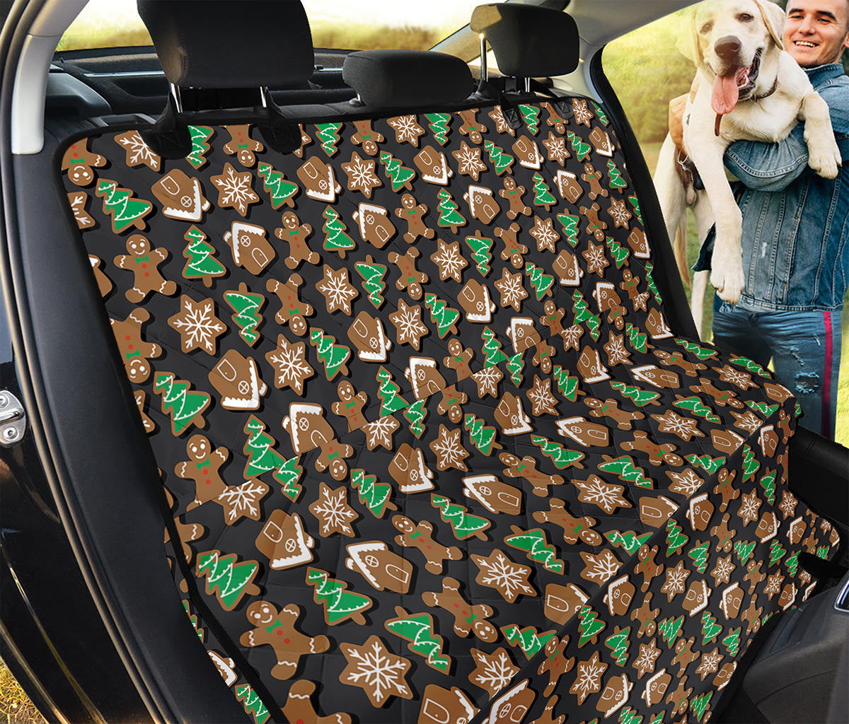 Cute Gingerbread Pattern Print Pet Car Back Seat Cover