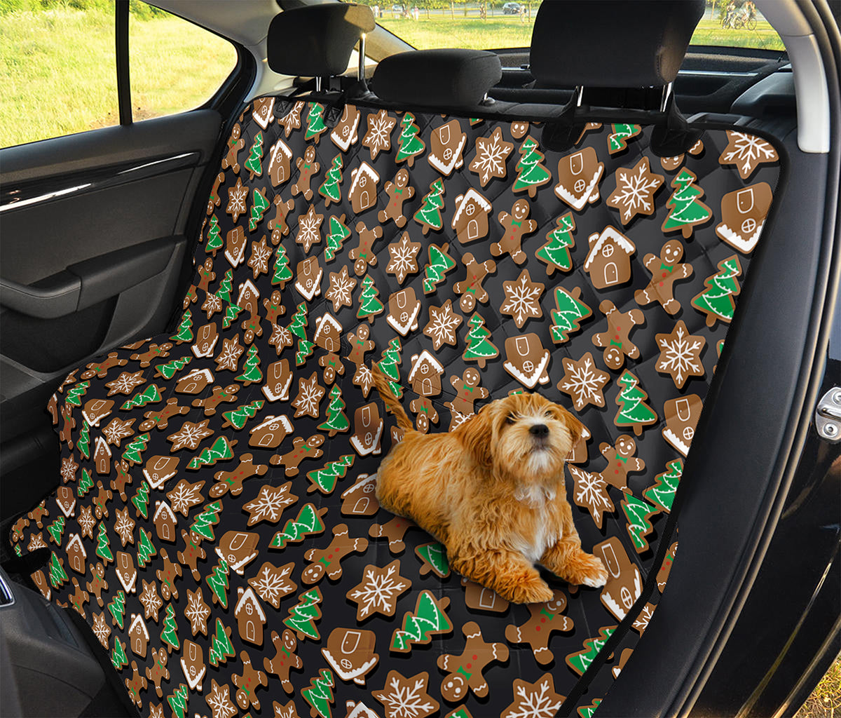 Cute Gingerbread Pattern Print Pet Car Back Seat Cover