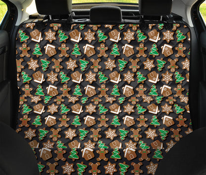 Cute Gingerbread Pattern Print Pet Car Back Seat Cover