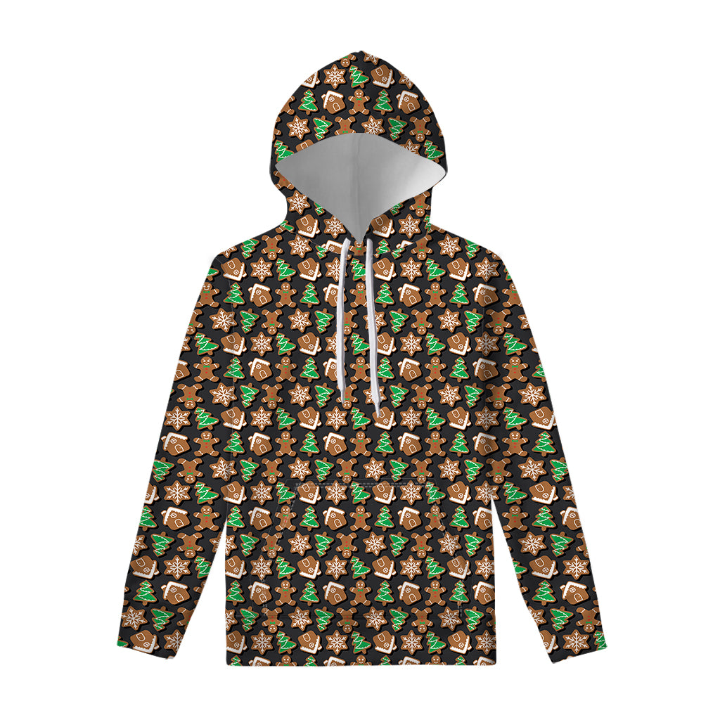 Cute Gingerbread Pattern Print Pullover Hoodie