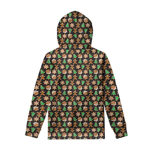 Cute Gingerbread Pattern Print Pullover Hoodie