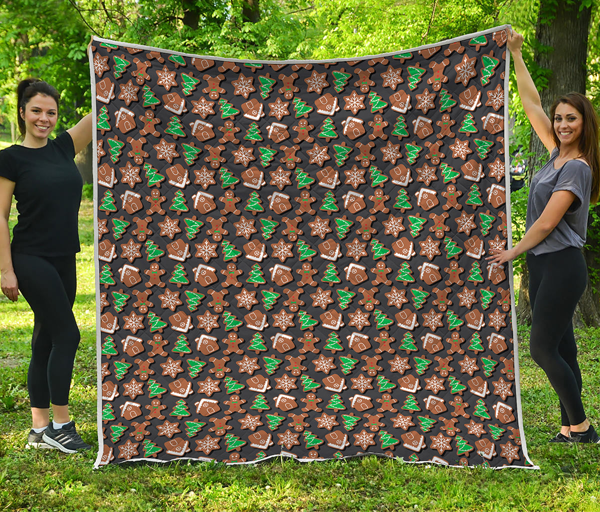 Cute Gingerbread Pattern Print Quilt