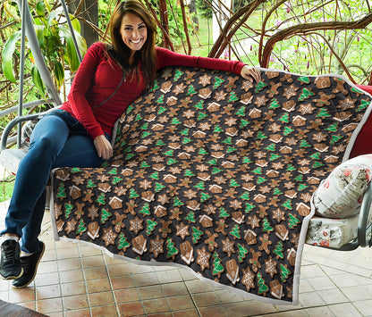 Cute Gingerbread Pattern Print Quilt