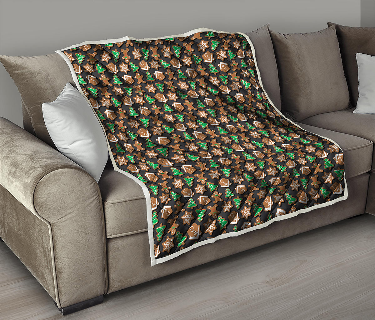 Cute Gingerbread Pattern Print Quilt