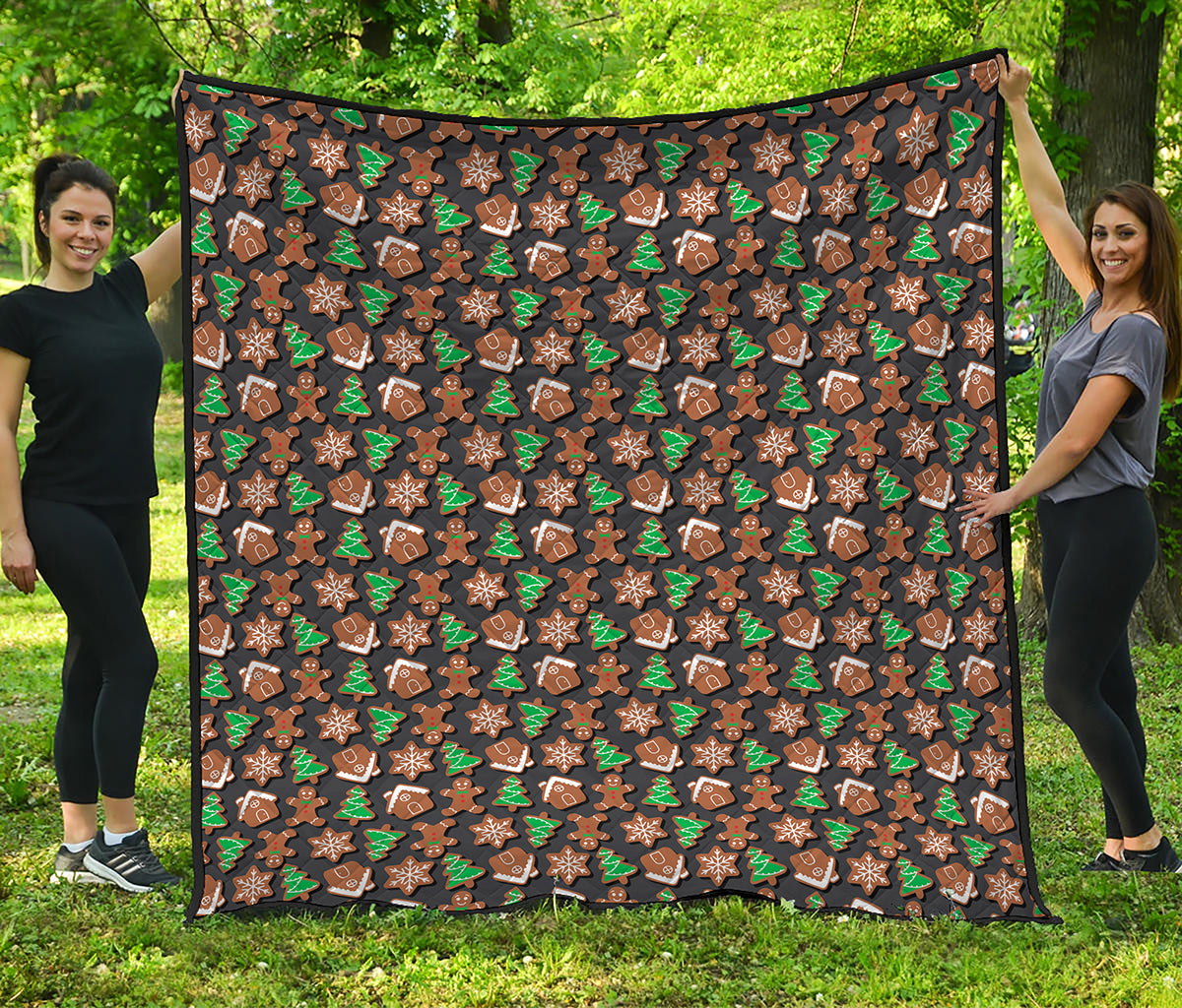 Cute Gingerbread Pattern Print Quilt