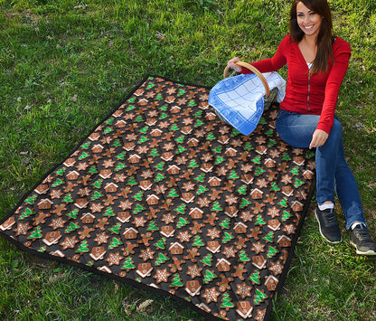 Cute Gingerbread Pattern Print Quilt
