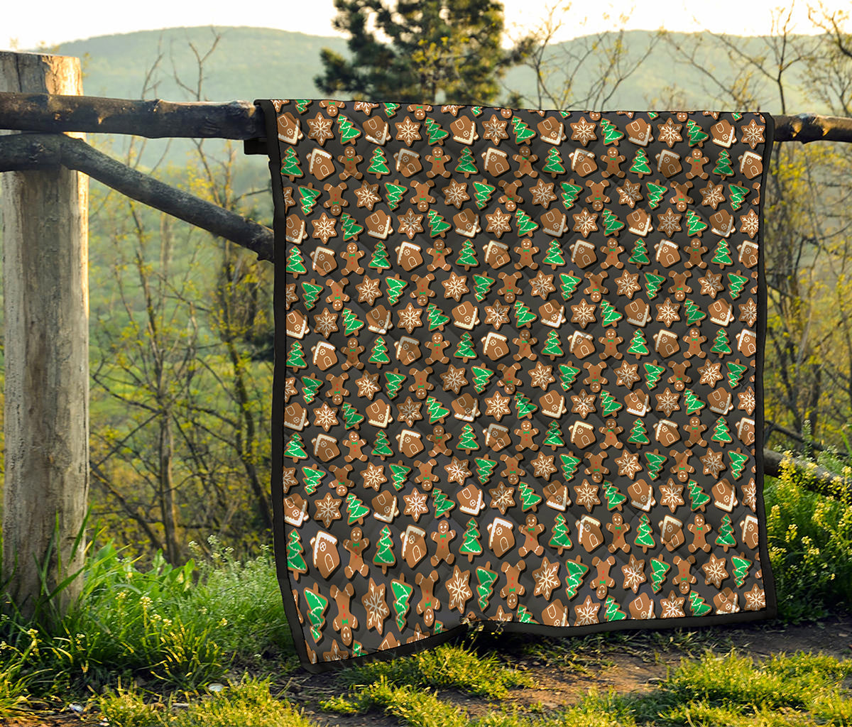 Cute Gingerbread Pattern Print Quilt