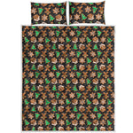 Cute Gingerbread Pattern Print Quilt Bed Set