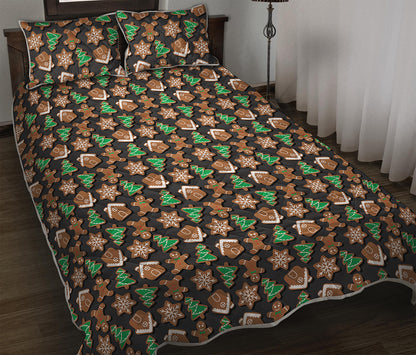 Cute Gingerbread Pattern Print Quilt Bed Set