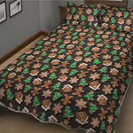 Cute Gingerbread Pattern Print Quilt Bed Set