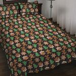 Cute Gingerbread Pattern Print Quilt Bed Set