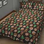 Cute Gingerbread Pattern Print Quilt Bed Set