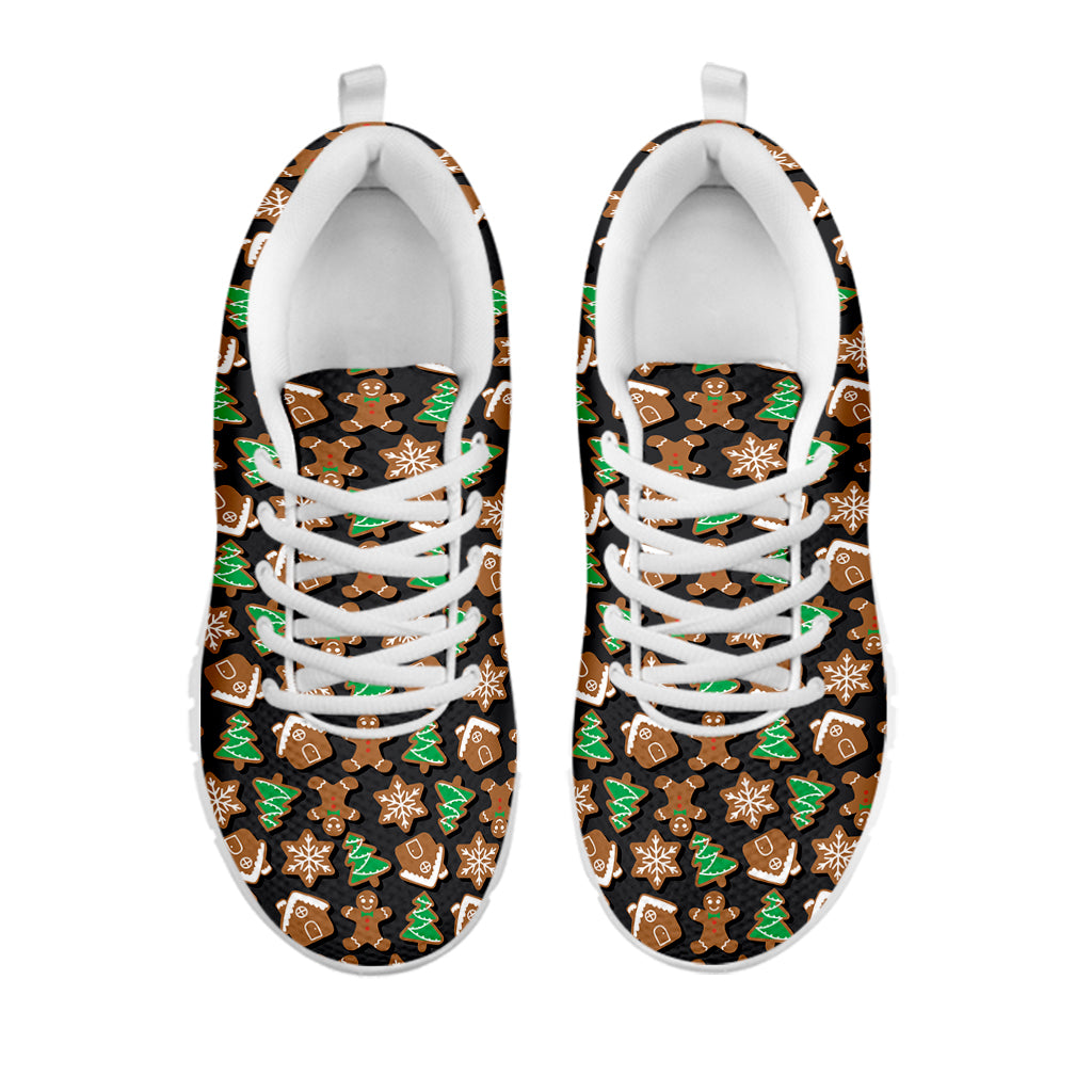 Cute Gingerbread Pattern Print White Sneakers