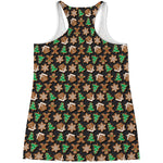 Cute Gingerbread Pattern Print Women's Racerback Tank Top