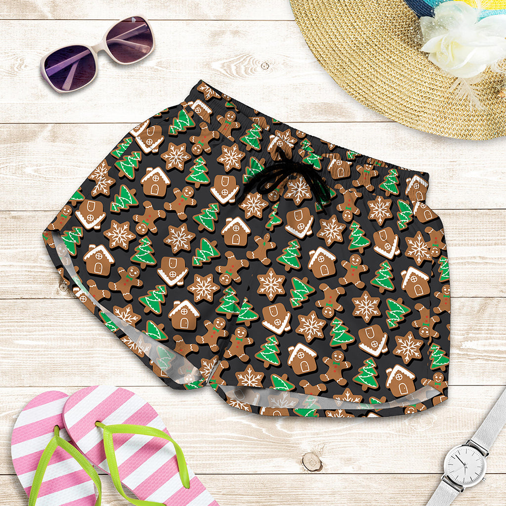 Cute Gingerbread Pattern Print Women's Shorts