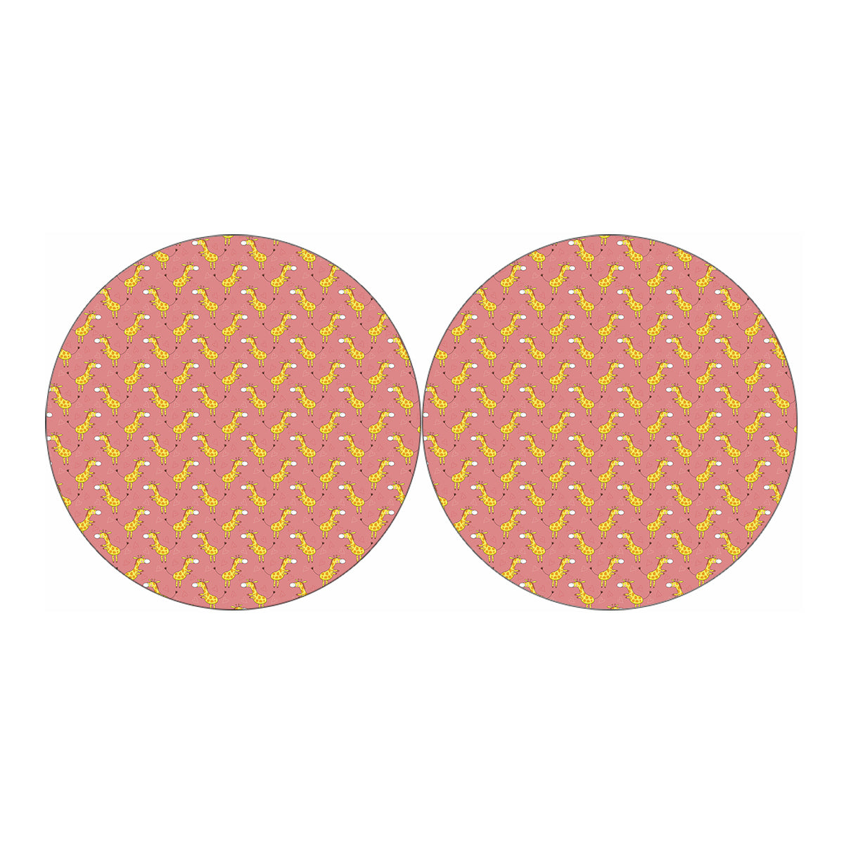 Cute Giraffe Pattern Print Car Coasters