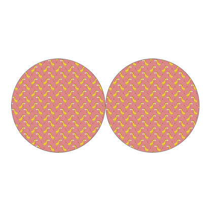 Cute Giraffe Pattern Print Car Coasters
