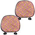 Cute Giraffe Pattern Print Car Headrest Covers