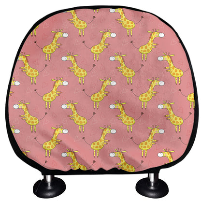 Cute Giraffe Pattern Print Car Headrest Covers