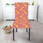 Cute Giraffe Pattern Print Dining Chair Slipcover