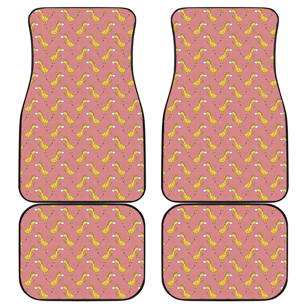 Cute Giraffe Pattern Print Front and Back Car Floor Mats