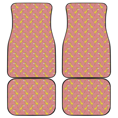 Cute Giraffe Pattern Print Front and Back Car Floor Mats