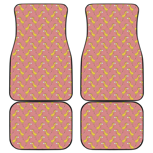 Cute Giraffe Pattern Print Front and Back Car Floor Mats