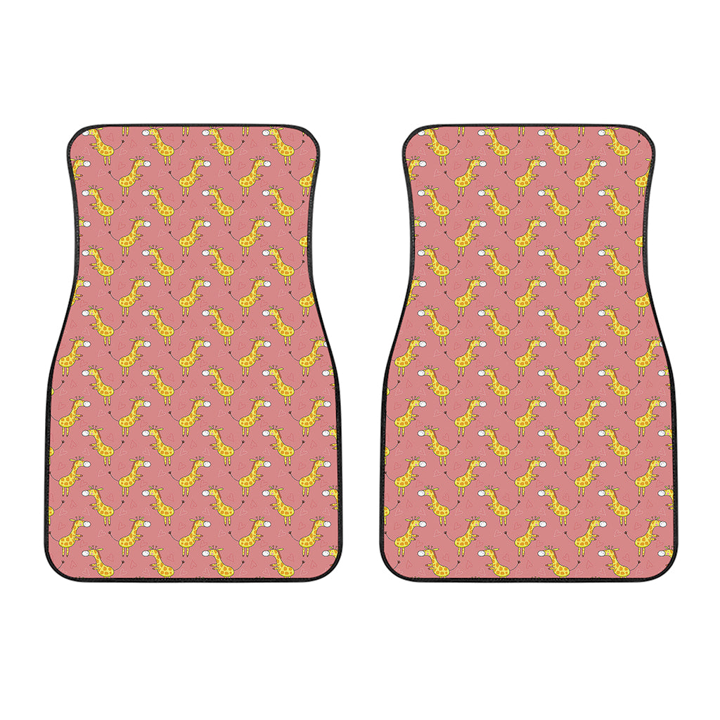 Cute Giraffe Pattern Print Front Car Floor Mats