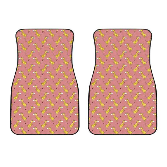 Cute Giraffe Pattern Print Front Car Floor Mats