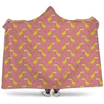 Cute Giraffe Pattern Print Hooded Blanket
