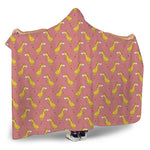 Cute Giraffe Pattern Print Hooded Blanket