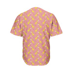 Cute Giraffe Pattern Print Men's Baseball Jersey
