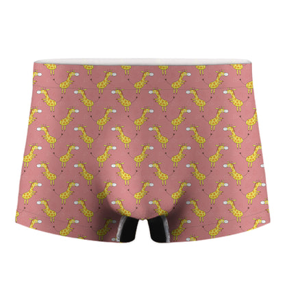 Cute Giraffe Pattern Print Men's Boxer Briefs