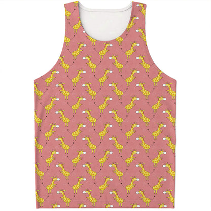 Cute Giraffe Pattern Print Men's Tank Top
