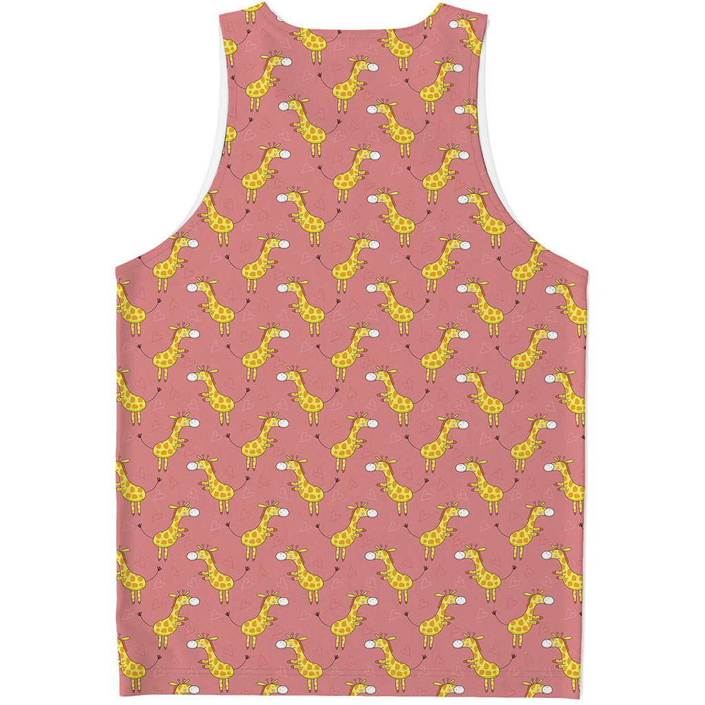 Cute Giraffe Pattern Print Men's Tank Top