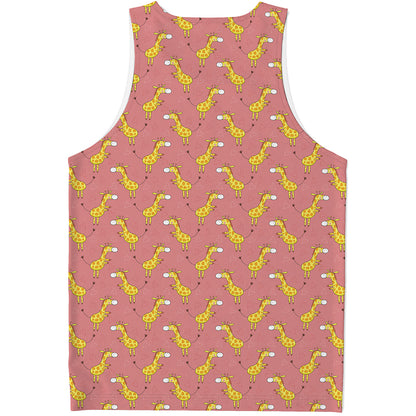 Cute Giraffe Pattern Print Men's Tank Top