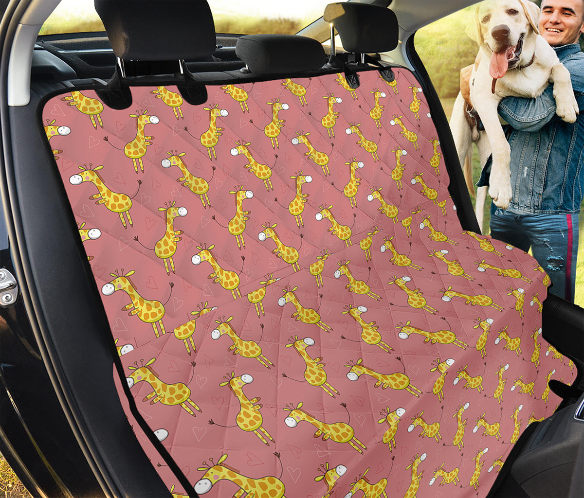 Cute Giraffe Pattern Print Pet Car Back Seat Cover