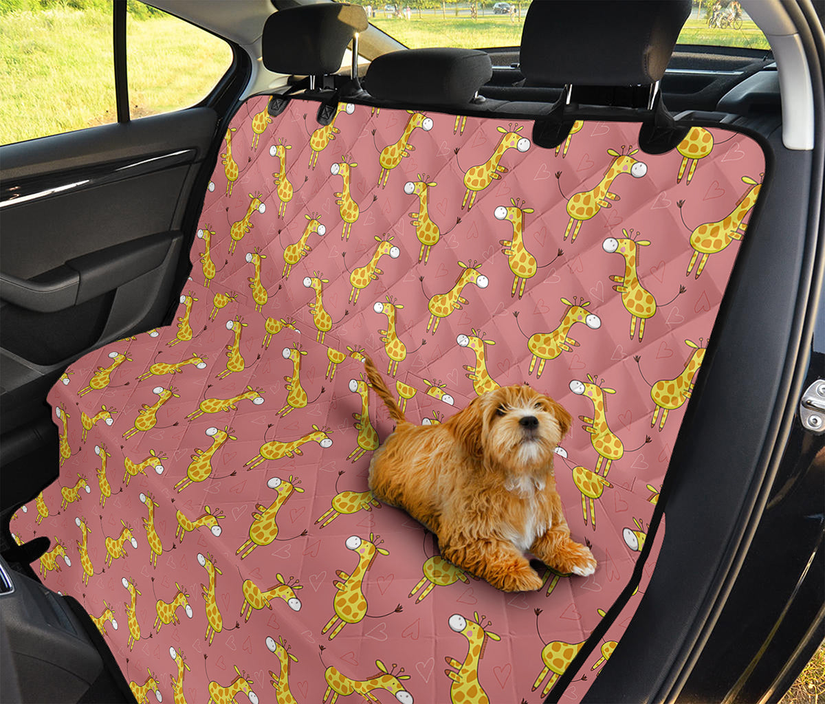 Cute Giraffe Pattern Print Pet Car Back Seat Cover
