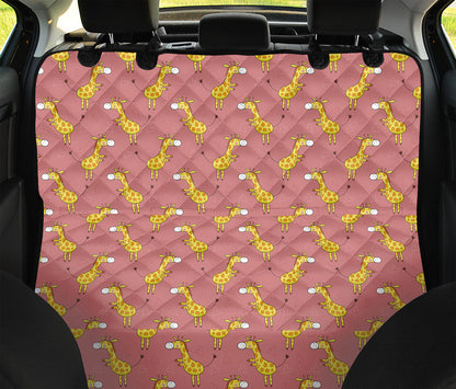 Cute Giraffe Pattern Print Pet Car Back Seat Cover