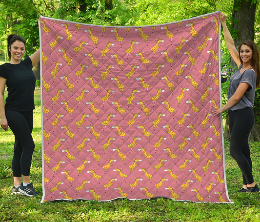 Cute Giraffe Pattern Print Quilt