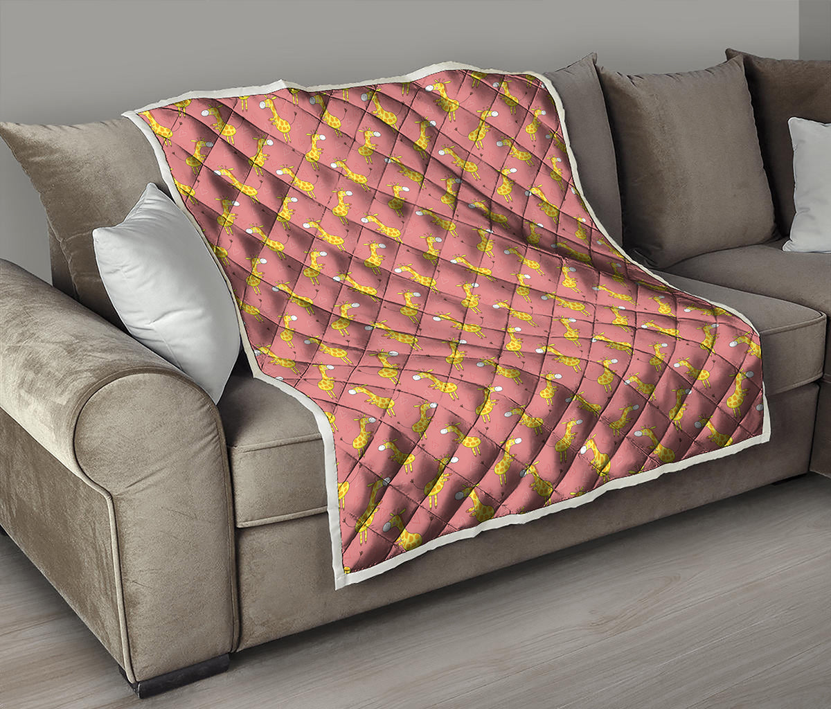 Cute Giraffe Pattern Print Quilt