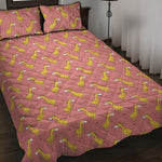 Cute Giraffe Pattern Print Quilt Bed Set