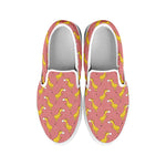 Cute Giraffe Pattern Print White Slip On Shoes