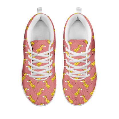 Cute Giraffe Pattern Print White Sneakers