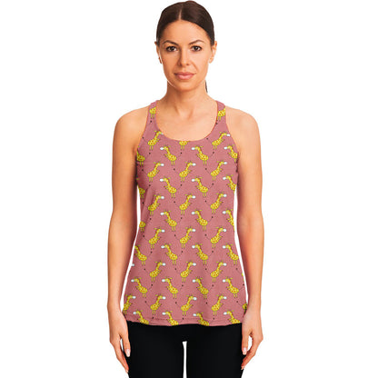 Cute Giraffe Pattern Print Women's Racerback Tank Top