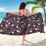 Cute Girly Heart Pattern Print Beach Sarong Wrap