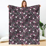 Cute Girly Heart Pattern Print Blanket