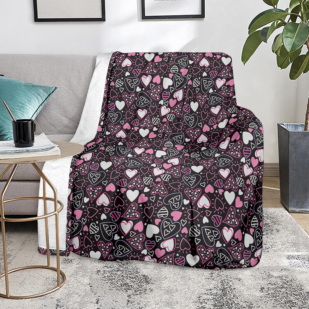 Cute Girly Heart Pattern Print Blanket