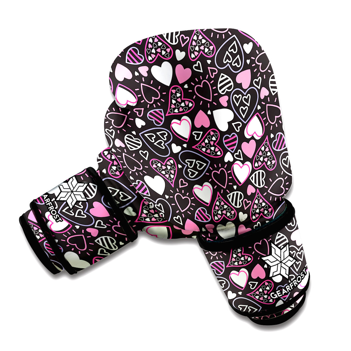 Cute Girly Heart Pattern Print Boxing Gloves