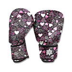 Cute Girly Heart Pattern Print Boxing Gloves